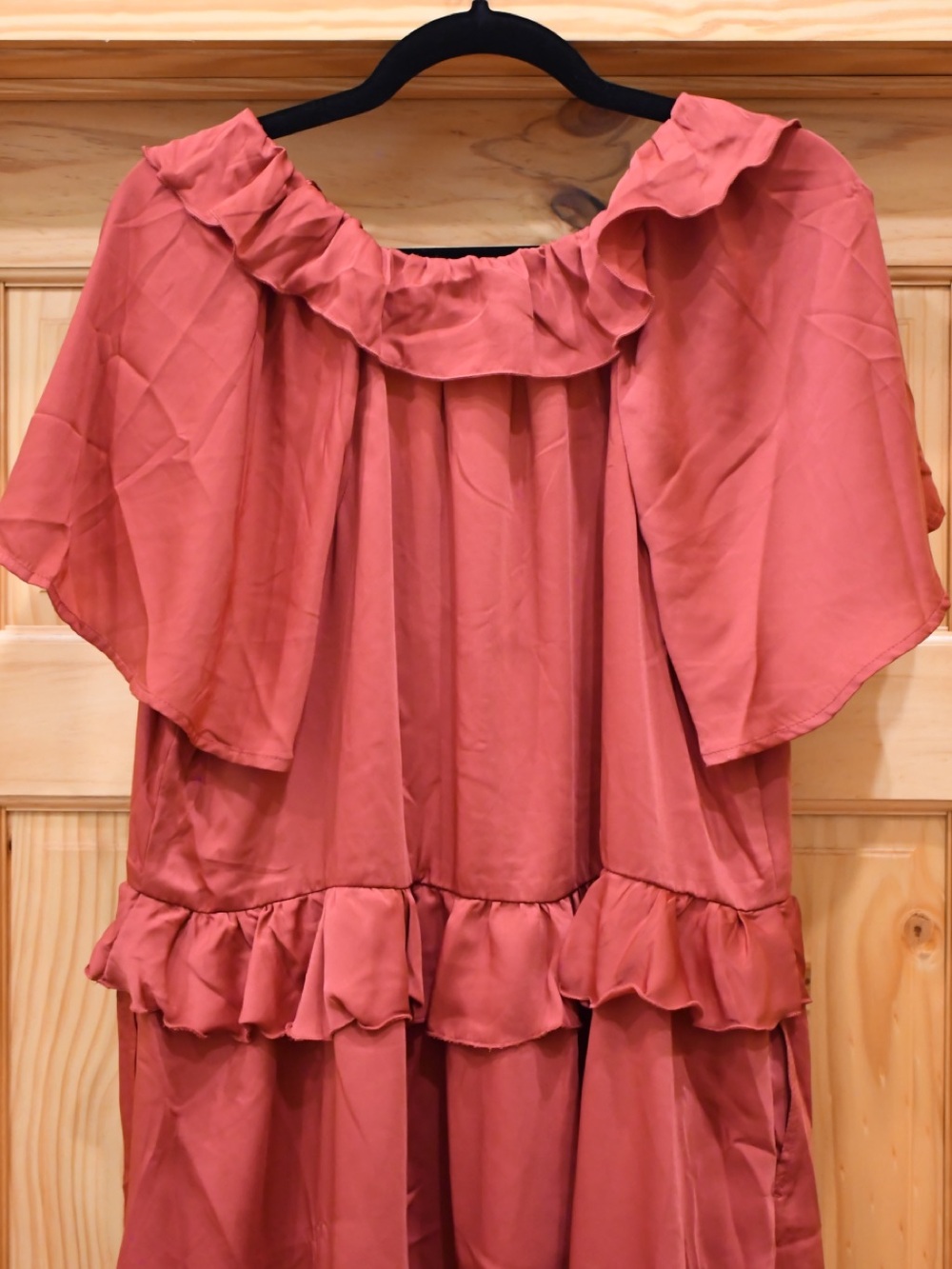 NWT✨ Old Navy Satin Ruffle Mini Tie-Front Wrap Dress L - Picture 5 of 6